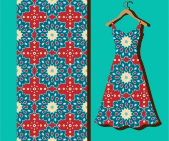 Seamless Pattern On Silk And Dress Vector Illustration