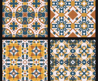 Seamless Pattern Templates Classical Colorful Symmetric Repeating Decor