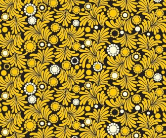 黄色い花のシームレスなパターン デザインのベクトル