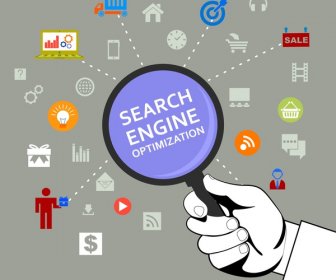 search engine optimization concept illustration with inforgraphic style