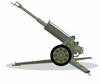 Self Propelled Artillery Icon Flat Sketch