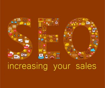 Seo Concept Promotion Design With Words And Icons