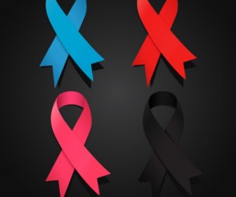 Set Of Awareness Ribbons