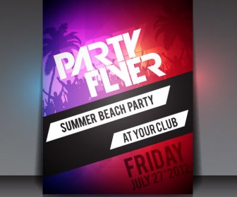 Satz Von Beach Party Flyer Vektor