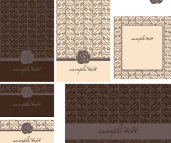 Set Of Beautiful Wedding Cards Design Vector