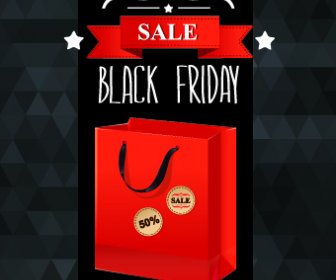 Set Of Black Friday Sale Elements Vector