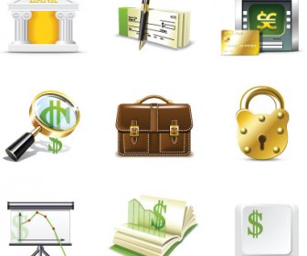 Conjunto De Vetores De ícones Negócios Finanças