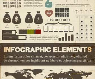 Satz Von Geschäft Infografiken Elemente Vektor