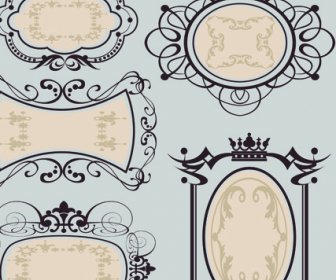 Set Of Calligraphic Vintage Borders And Label Vector