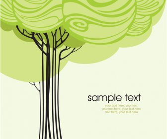 Set Of Card With Trees Background Vector