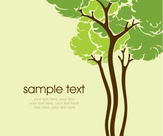 Set Of Card With Trees Background Vector