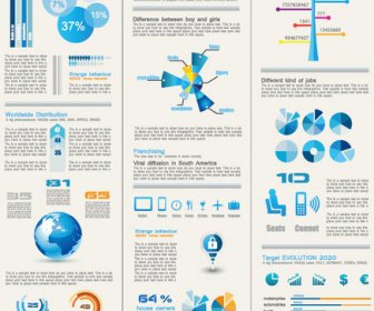 set bagan dan infographics desain elemen vektor