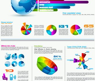 set bagan dan infographics desain elemen vektor