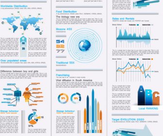 set bagan dan infographics desain elemen vektor