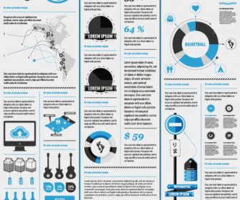 set bagan dan infographics desain elemen vektor