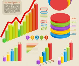 set bagan dan infographics desain elemen vektor