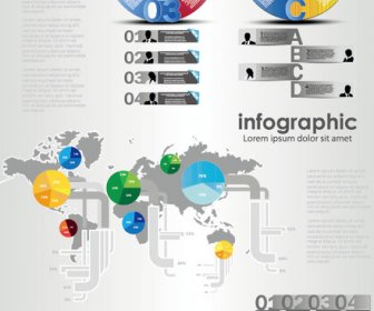 set bagan dan infographics desain elemen vektor