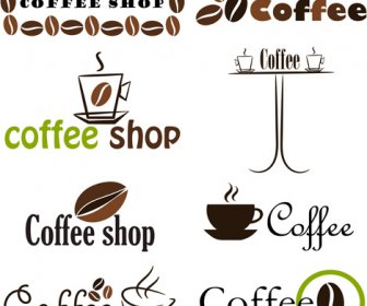 set kopi logo desain elemen campuran vektor