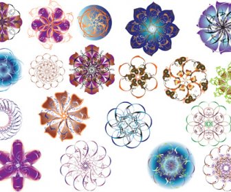 색상 장식 꽃 예술 그래픽 벡터의 설정