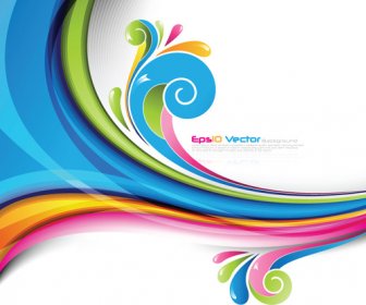 Set Of Colored Swirl Vector Backgrounds Art