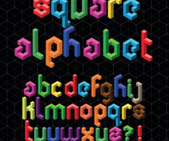 Conjunto De Colorido Alfabeto Y Números Diseño Vector
