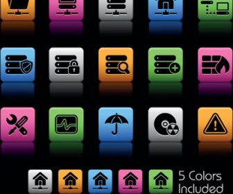 Set Of Commonly Web Colorful Icons Vector