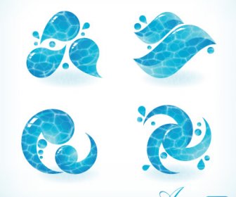 水の創造的なデザイン要素のベクトルのセット