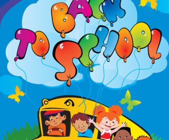 مجموعة من أطفال المدارس لطيف تصميم المتجهات