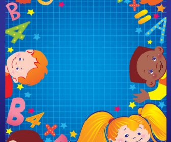 مجموعة من أطفال المدارس لطيف تصميم المتجهات