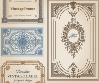 Set Of Decorative Vintage Frame Vector Graphics