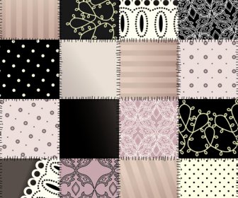 Set Of Different Fabric Patterns Vector