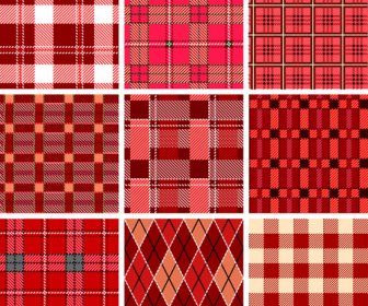 Set Of Different Fabric Patterns Vector
