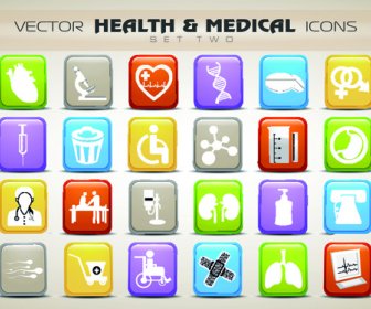 Reihe Von Verschiedenen Medizinischen Icons Vektor