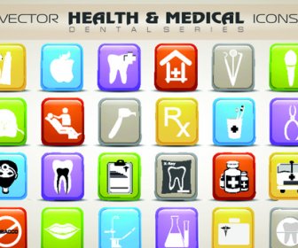 Reihe Von Verschiedenen Medizinischen Icons Vektor
