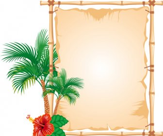 Set Of Different Of Bamboo Frame Design Vector