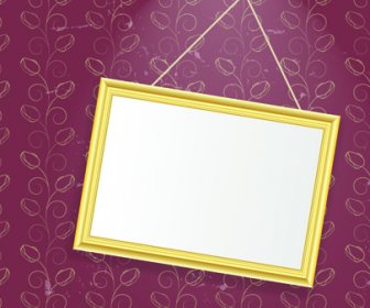 Set Of Empty Frame Hanging On The Wall Vector Graphic