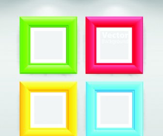 Set Of Empty Frame On The Wall Vector