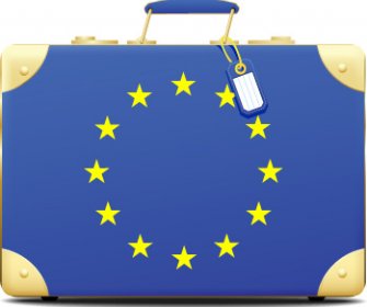 Set Uni Eropa Bendera Dan Simbol Desain Vektor Grafis