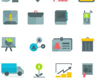 Set Of Flat Business Icons