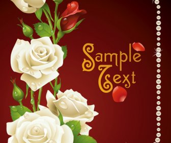 Set Of Flowers And Backgrounds Design Elements Vector