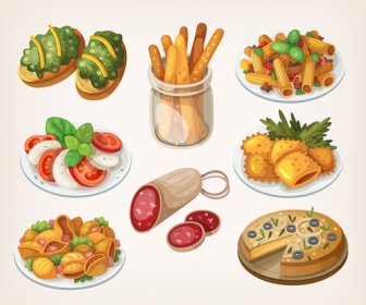набор векторов иллюстрации пищи