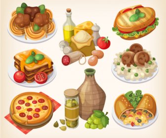 набор векторов иллюстрации пищи