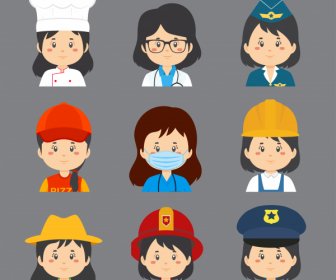 Set Of Great Variety Workers Avatars