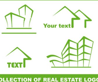 Set Of Green Eco House Vector
