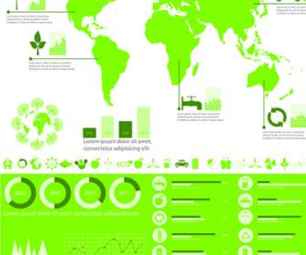 Ensemble De Vecteur Graphique Et Infographique De Vert écologie
