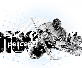 Conjunto De Elementos De Diseño De Hockey Vector 3