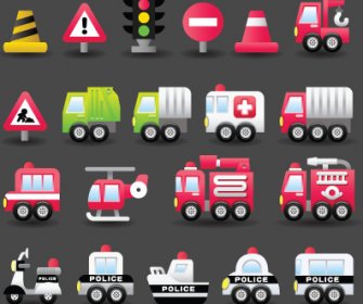 Set Of Icons Transportation Vector