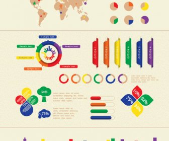 set Infografis dan grafik elemen vektor