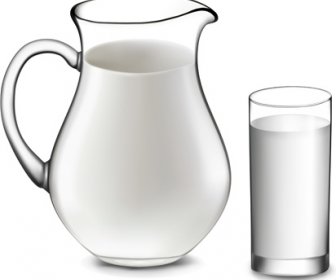 Set Von Milch Und Käse Design Vektorgrafiken