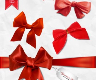 set of red bows